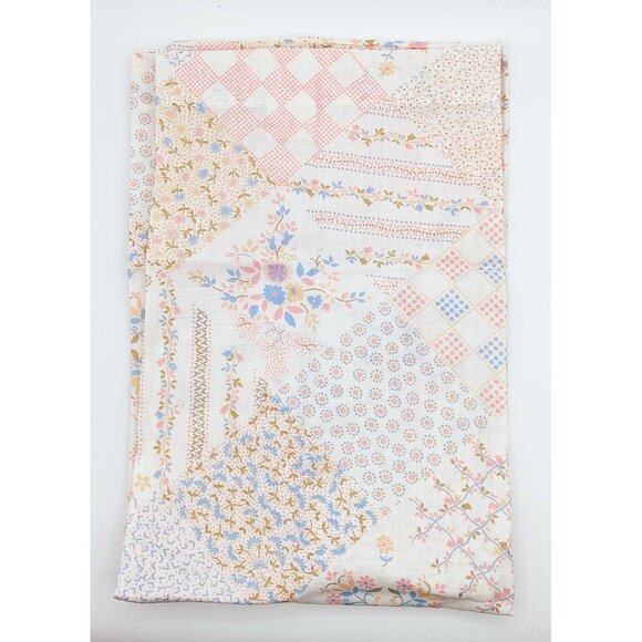 Sears Perma Press Set of 2 Pillow Cases Vintage Patterned Squares Floral Checker - Picture 2 of 5
